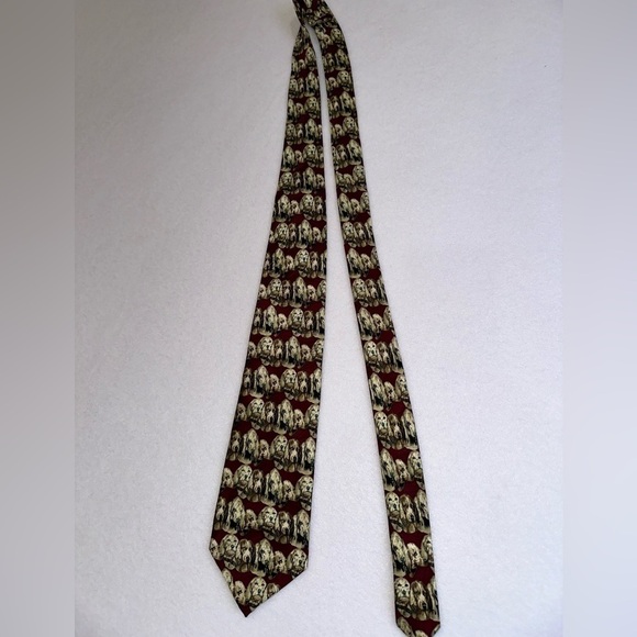 FINAL SALE Museum Artifacts Men's Tie Hound Dog Print Silk NWT - Picture 2 of 6